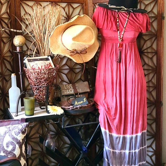 MONA B NEW NWT MAXI MULTI TIE DYE DRESS S/M - Picture 1 of 16